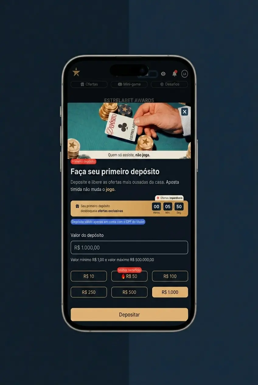 Tela do app EstrelaBet com seção de apostas em e-sports aberta, mostrando odds ao vivo e opções de torneios.