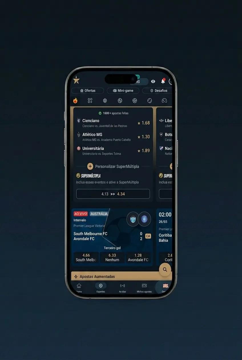Aplicativo EstrelaBet aberto no celular com mercados de apostas na Fórmula 1 disponíveis para Android e iOS