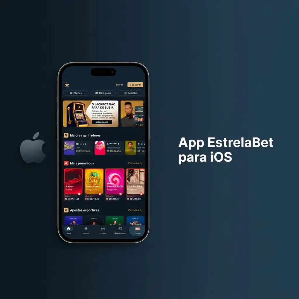 Ícone do app EstrelaBet para iOS disponível para iPhone e iPad com acesso a apostas, cassino e pagamentos Pix