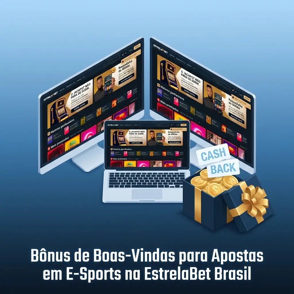 Bônus de boas-vindas EstrelaBet para apostas em e-sports como CS2, Dota 2 e LoL após primeiro depósito