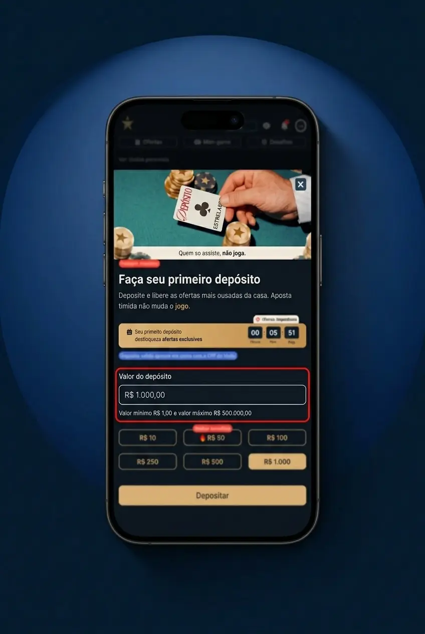 Interface do cassino da EstrelaBet com slots, roleta ao vivo e blackjack disponíveis para jogar