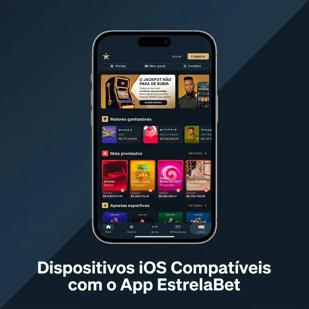 Lista de dispositivos iOS compatíveis com o aplicativo EstrelaBet via PWA, incluindo iPhones e iPads