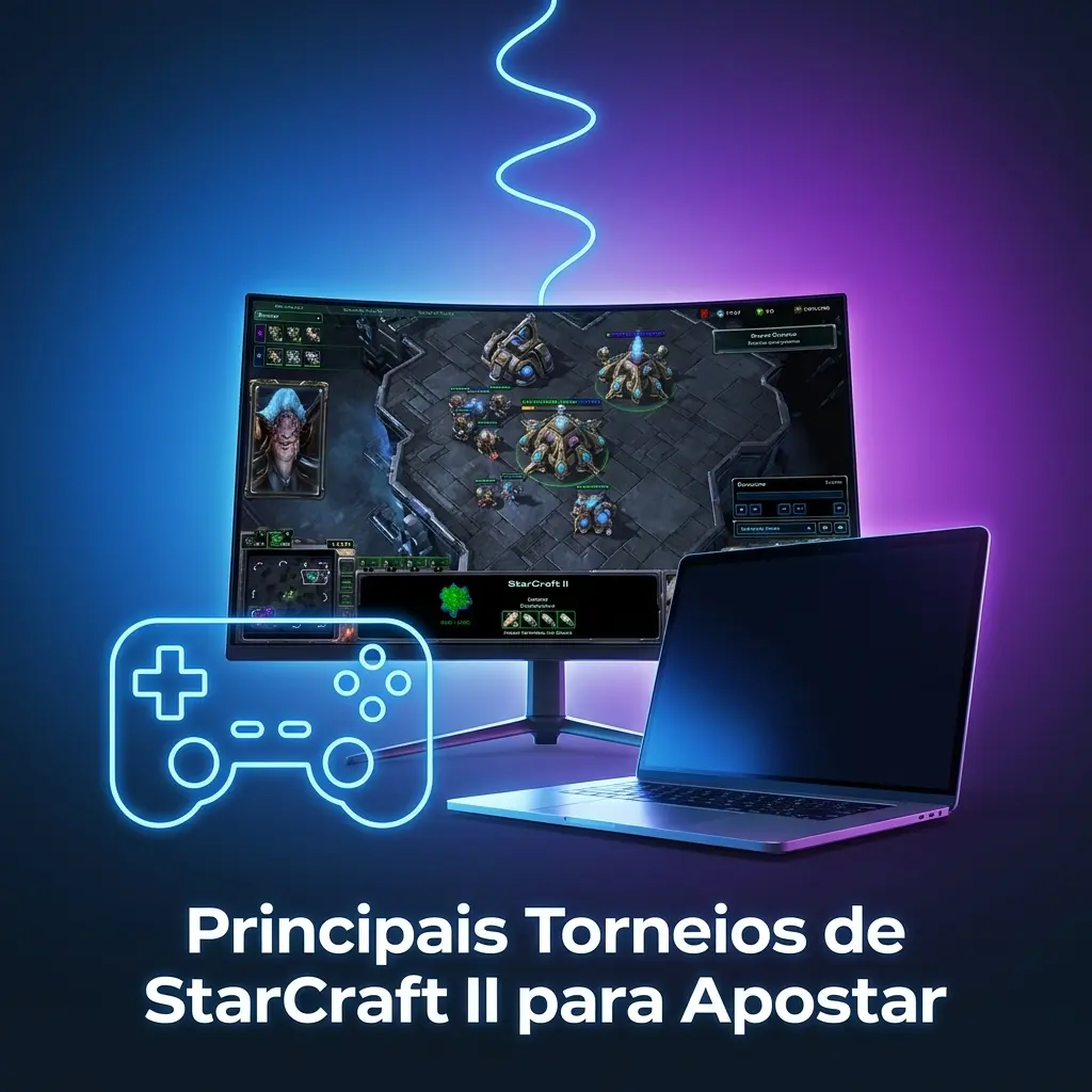 Mapa dos principais torneios de StarCraft II para apostas esportivas, incluindo GSL, IEM e EWC
