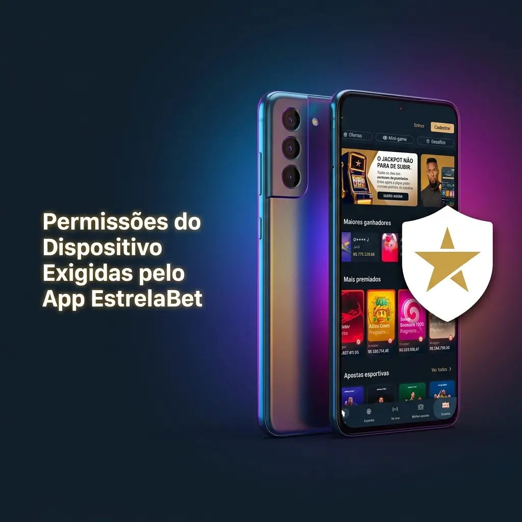 Permissões do app EstrelaBet no Android: internet, câmera, biometria e notificações conforme a LGPD