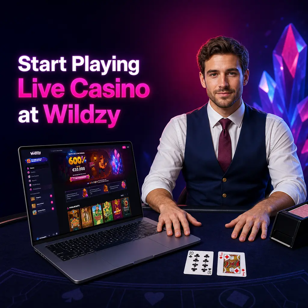 Step-by-step guide to starting live casino play at Wildzy, from account registration to joining a live dealer table