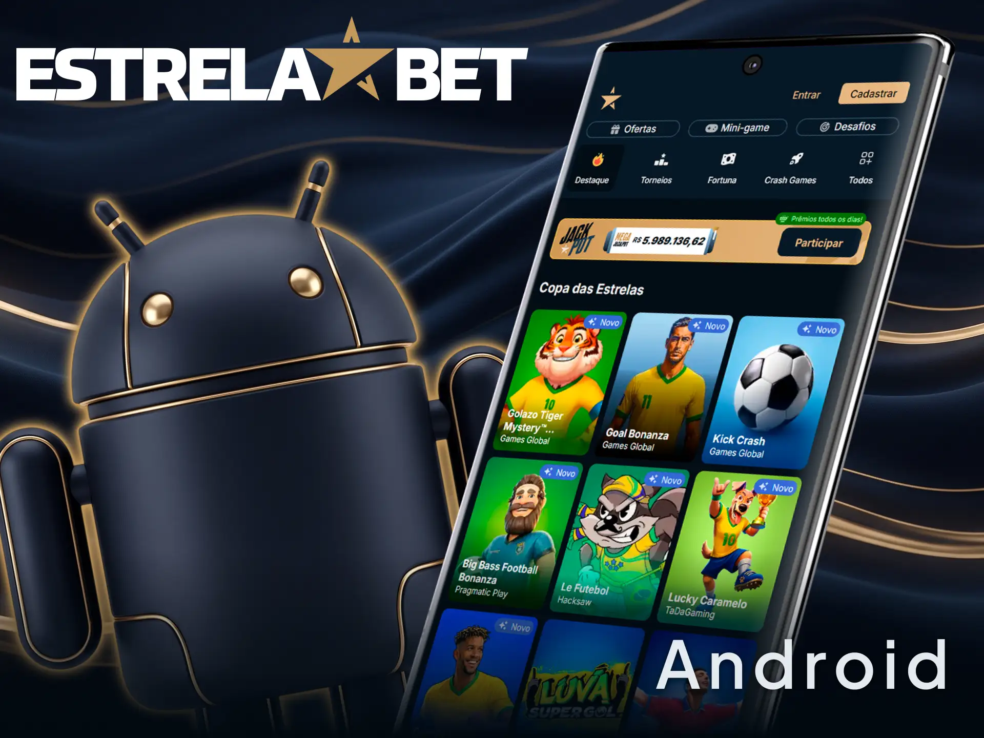 Baixe o App EstrelaBet para Android e faça suas apostas no celular.