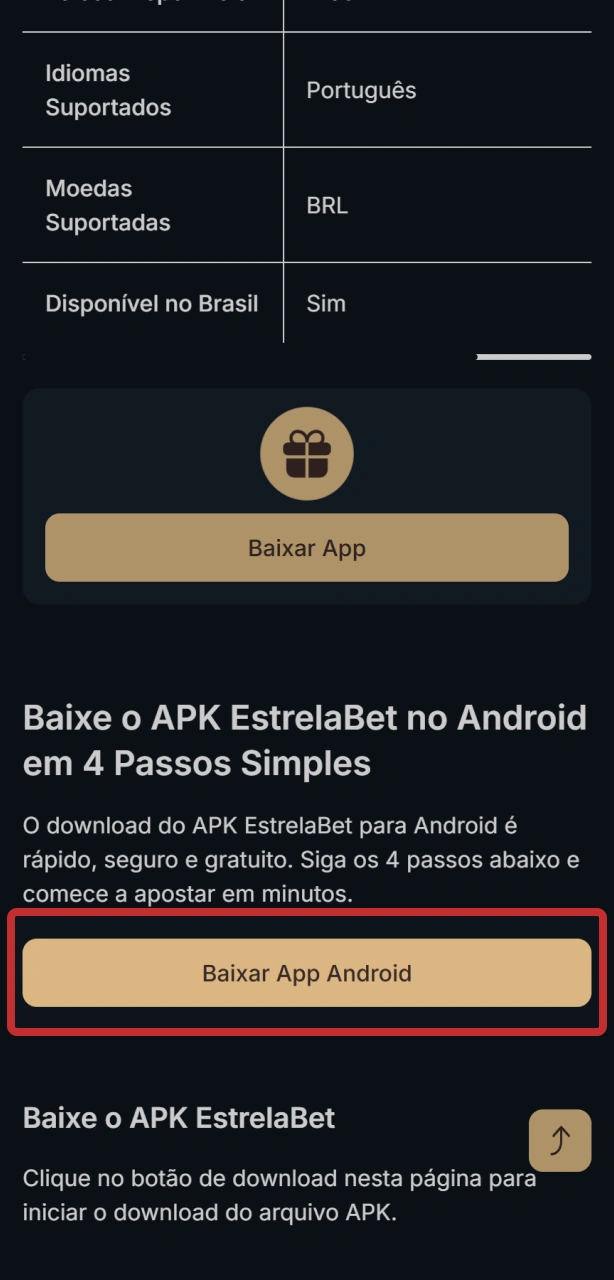 Baixe o APK EstrelaBet para instalar o app em seu dispositivo Android.