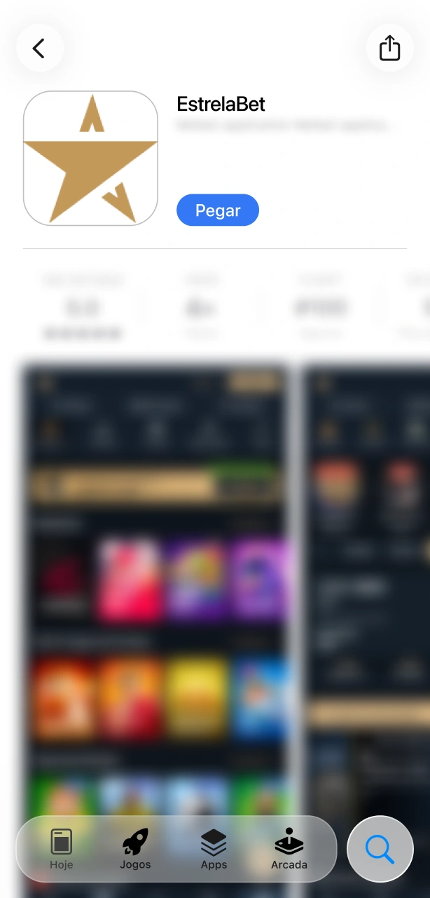 Abra a App Store no seu dispositivo iOS para baixar o app EstrelaBet.