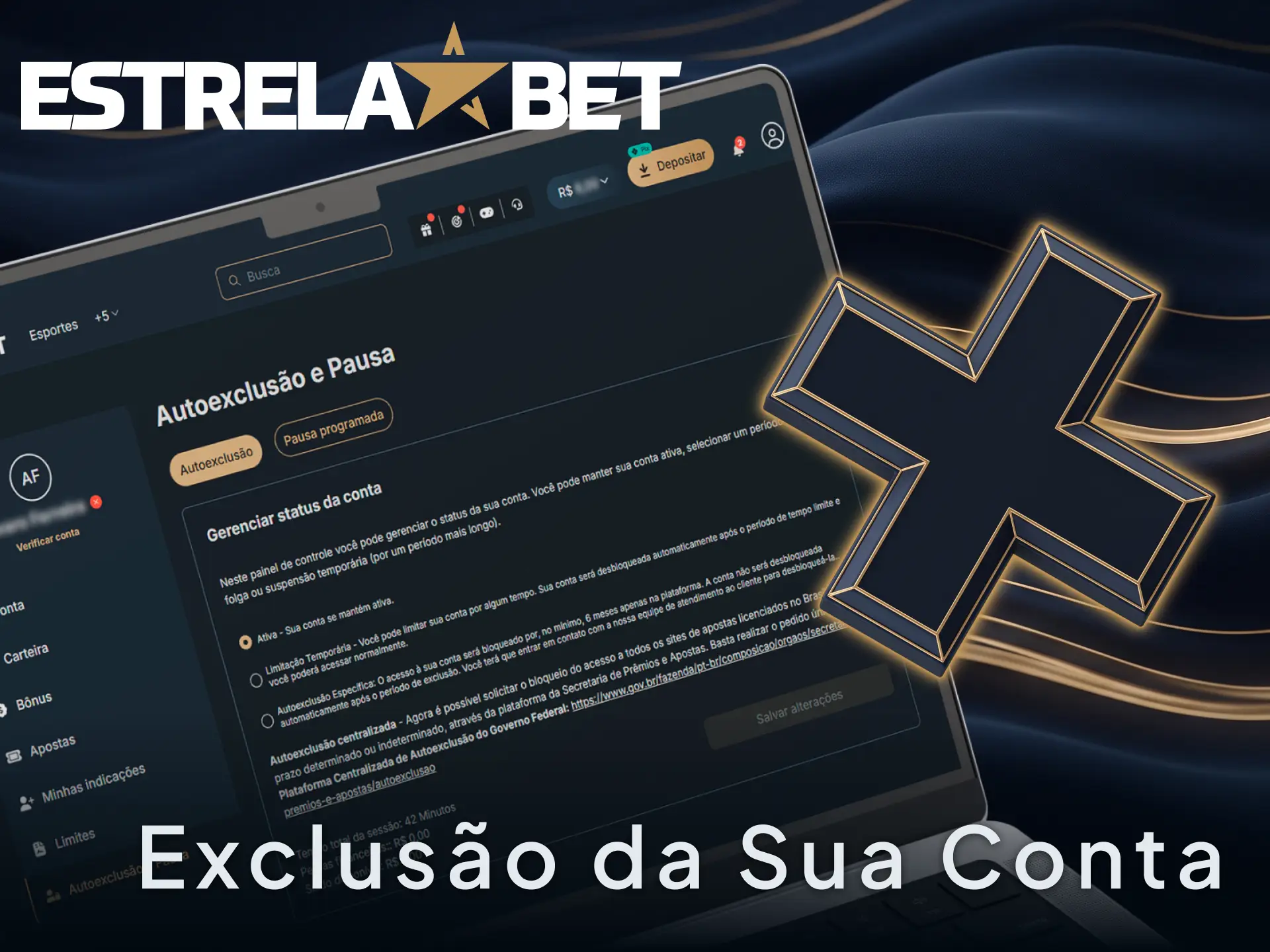 Solicite a exclusão da sua conta na EstrelaBet de maneira simples.