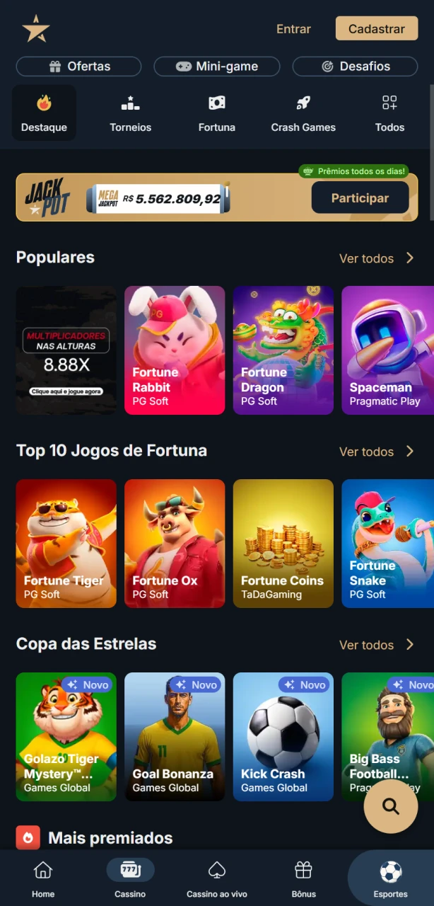 Divirta-se nos jogos de cassino online disponíveis na plataforma EstrelaBet.