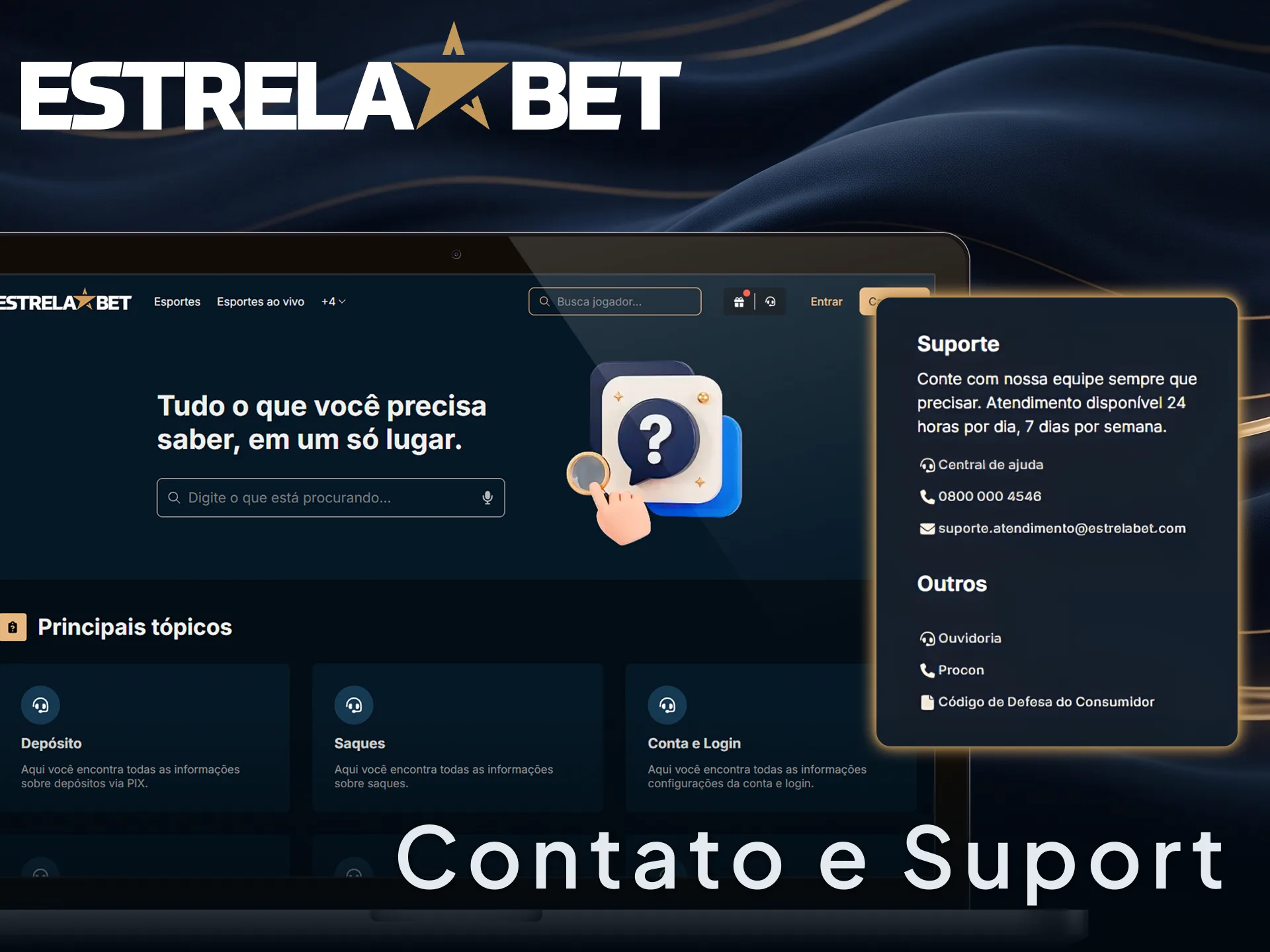 Entre em contato com o suporte da EstrelaBet para resolver qualquer dúvida.