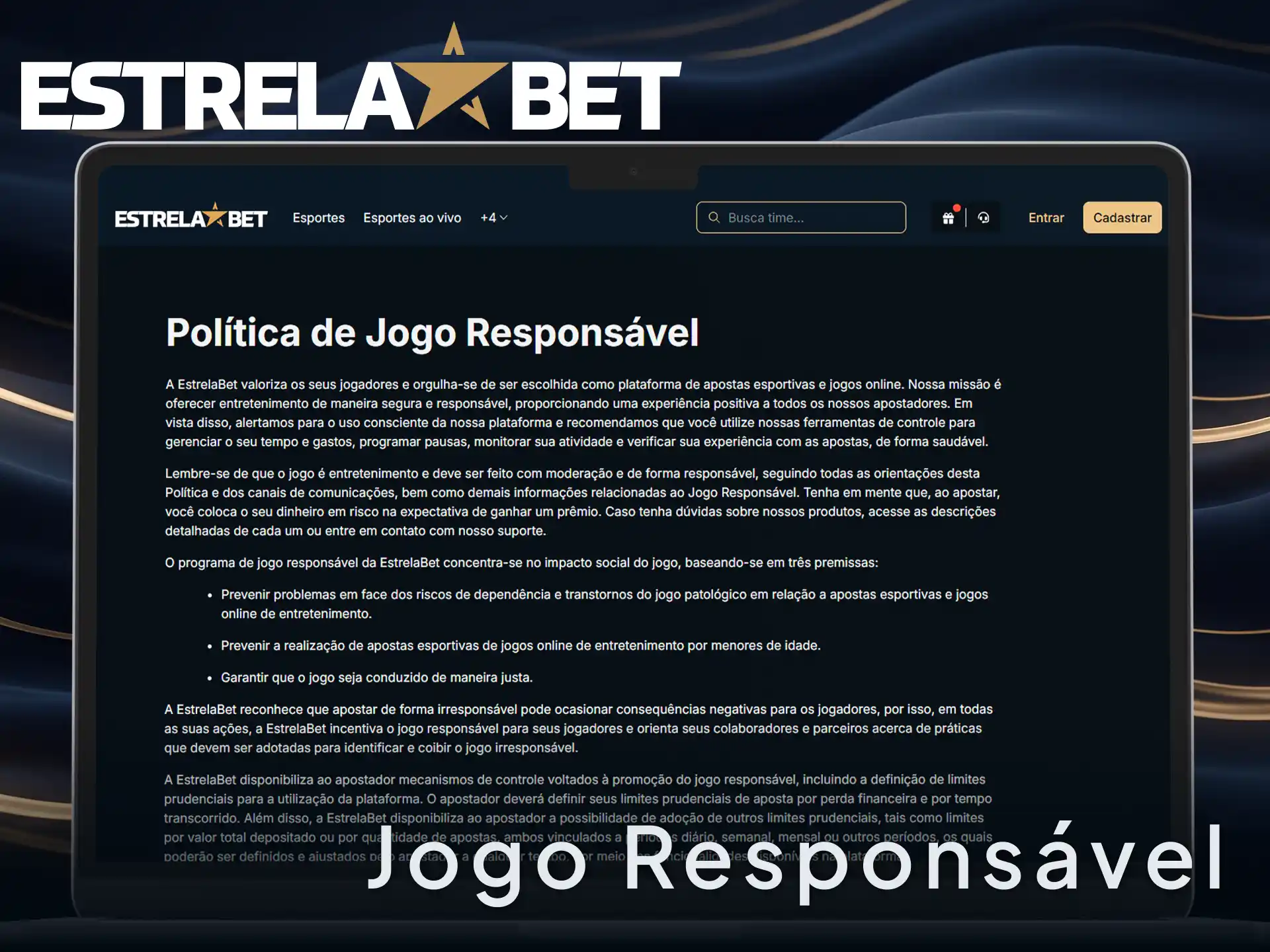 Pratique o jogo responsável na EstrelaBet mantendo o controle das suas apostas.